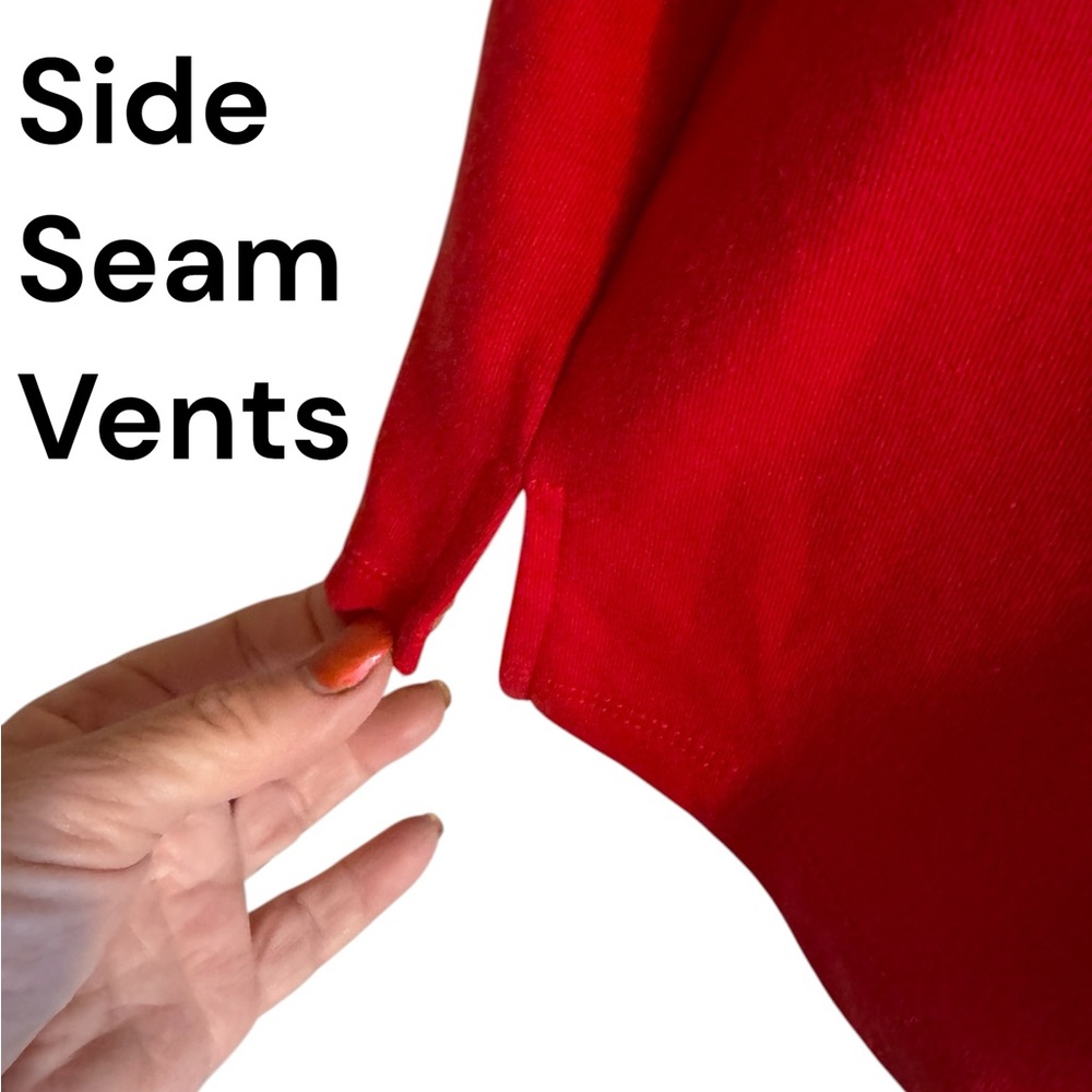 Quacker Factory Red Short Sleeve Square Neck Top   PLUS 1X     #A - Picture 4 of 7